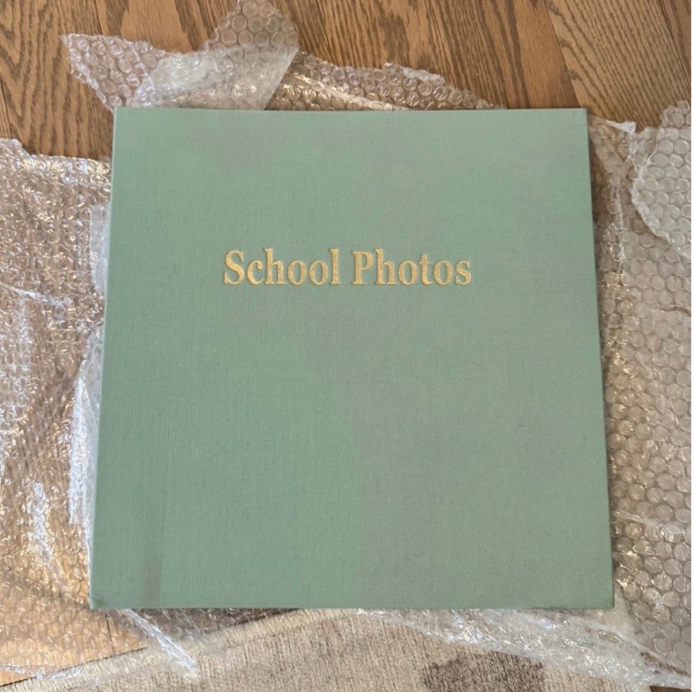 Forget Me Not School Photos Keepsake Box in Mint Green with Gold Lettering